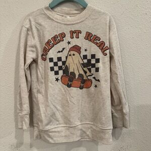 Laughing Giraffe Kids 5T Cream 'Creep It Real' Halloween Sweatshirt